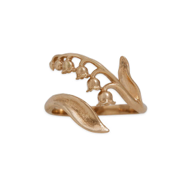 Bronze Adjustable Lily of the Valley Ring - May Birth Flower