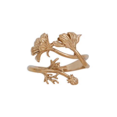 Bronze Adjustable Cosmo Ring - October Birth Flower