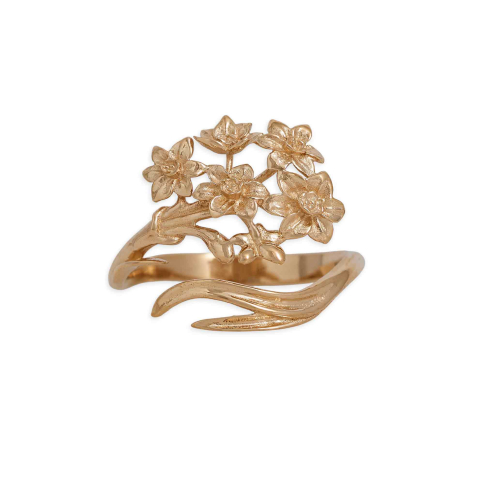 Bronze Adjustable Narcissus Ring - December Birth Flower