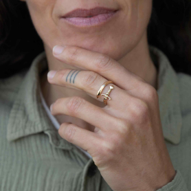 Bronze Sword Bypass Ring on model