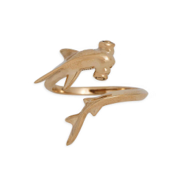 Bronze Adjustable Hammerhead Shark Ring