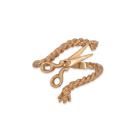 Bronze Adjustable Scissors and Yarn Ring