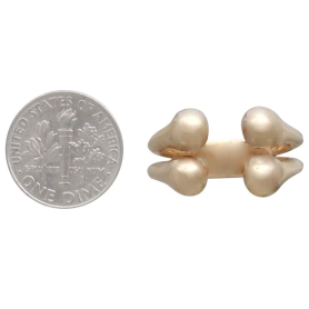 Bronze 4 Dots Adjustable Ring with Dime