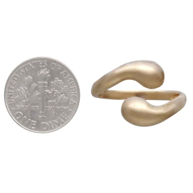 Bronze Adjustable Teardrop Swirl Ring with Dime