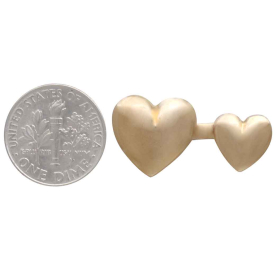 Bronze Large Hearts Adjustable Ring with Dime