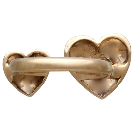 Bronze Large Hearts Adjustable Ring Back View
