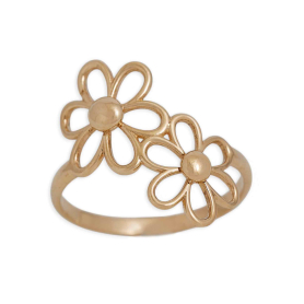 Bronze Openwork Daisies Ring