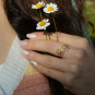 Bronze Openwork Daisies Ring on hand