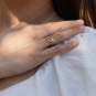 Bronze Adjustable Calla Lily Ring on hand
