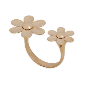 Bronze Adjustable Two Daisy Ring