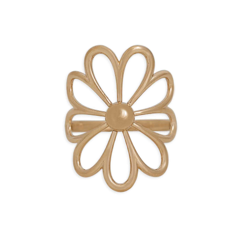Bronze Openwork Single Daisy Ring
