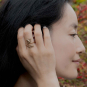 Bronze Adjustable Squirrel and Oak Leaf Ring on hand
