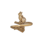 Bronze Adjustable Cat on Broomstick Ring