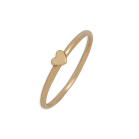 Bronze Stacking Ring with Heart side view