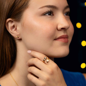 Bronze Adjustable Shooting Star Ring on hand