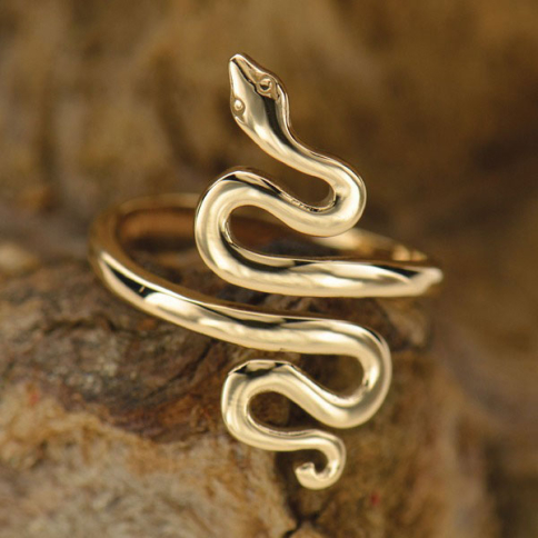 Adjustable Bronze Snake Ring