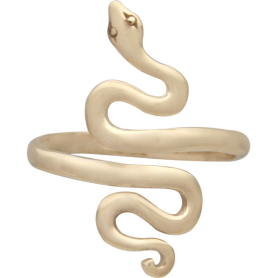 Bronze Snake Ring on White background