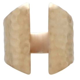 Bronze Adjustable Hammered Shield Ring Front View