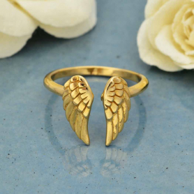 Bronze Adjustable Angel Wing Ring