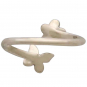 Bronze Butterfly and Flower Adjustable Ring