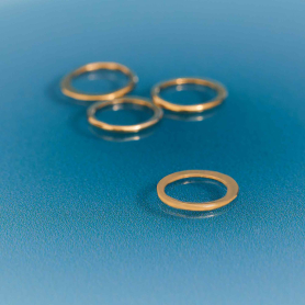 Bronze half hammered Circle Link 9mm