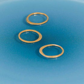 Bronze Half Hammered Circle Link 12mm