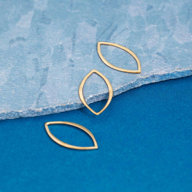 Bronze Hammered Marquis Link 20x10mm