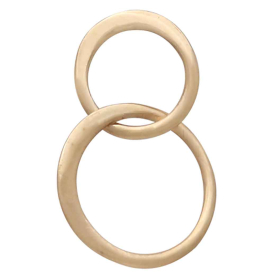 Bronze Two Circle of Life Link 12x19mm Back View