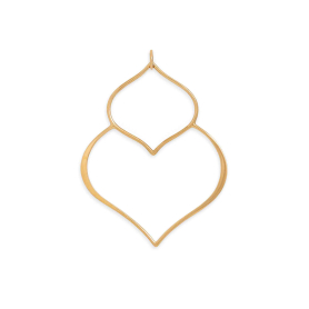 Bronze Double Lotus Petal Pendant 48x36mm