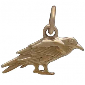 Bronze Raven Charm 13x15mm