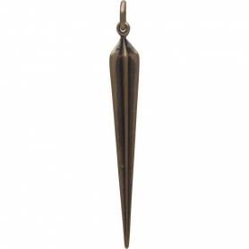 Large Ridged Star Spike Charm - Bronze 41x4mm