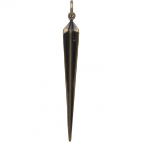 Large Ridged Star Spike Charm - Bronze 41x4mm