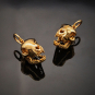 Bronze Cat Skull Charm 18x9mm