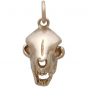 Bronze Cat Skull Charm 18x9mm