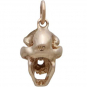 Bronze Cat Skull Charm 18x9mm