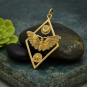 Bronze Geometric Moth Charm with Sun and Moon 35x21mm