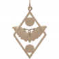 Bronze Geometric Moth Charm with Sun and Moon 35x21mm