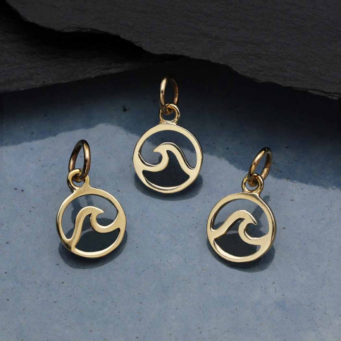 Bronze Mini Openwork Wave Charm 14x8mm