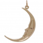 Bronze Large Smiling Moon Pendant 32x17mm