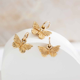 Bronze Textured Butterfly Charm 11x11mm