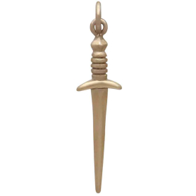 Bronze Medium Sword Charm Front View