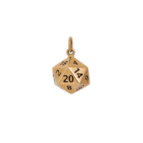Bronze 20 Sided Dice Charm (D20) 18x13mm