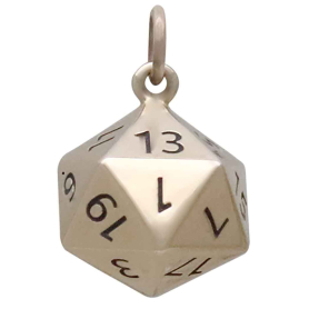 Bronze 10 sided dice back view