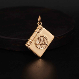  Products  Product Details Bronze 3D Magic Spell Book Charm on dark background