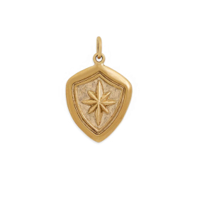 Bronze North Star Shield Wax Seal Charm 24x15mm