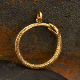 Ouroboros Snake Pendant - Bronze 26x21mm