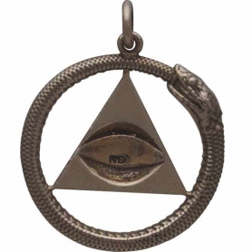 All Seeing Eye and Ouroboros Pendant - Bronze 26x21mm