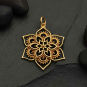 Bronze Openwork Lotus Mandala Pendant 31x22mm