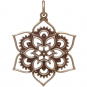 Bronze Openwork Lotus Mandala Pendant 31x22mm