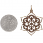 Bronze Openwork Lotus Mandala Pendant 31x22mm